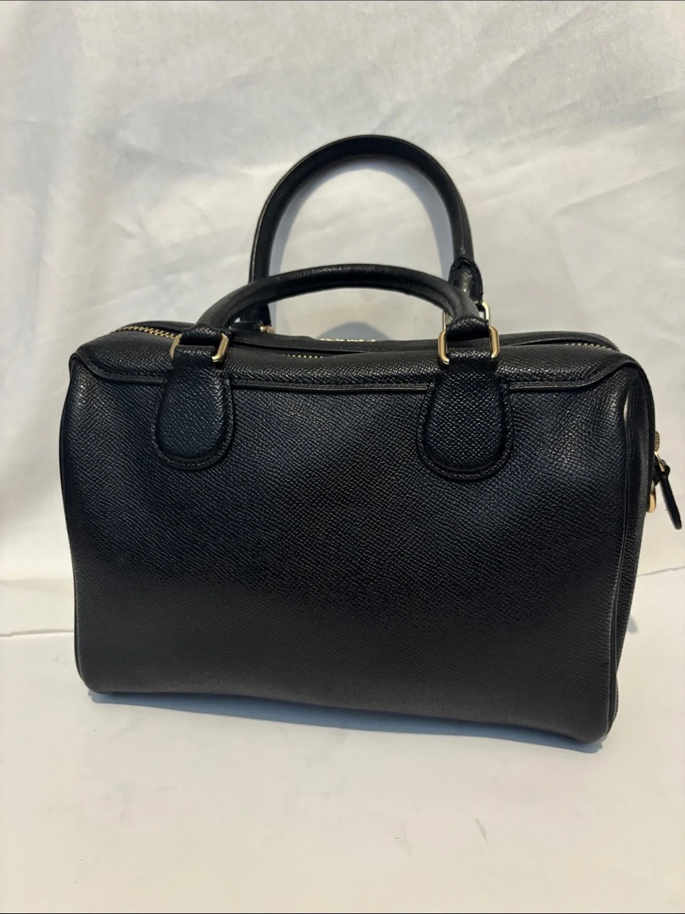 Coach Black mini  bag  Leather Dome Satchel with Gold Hardware